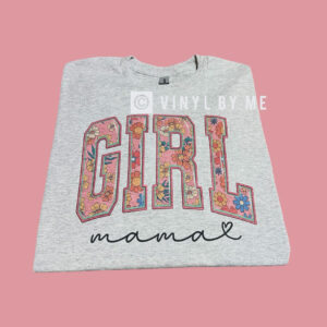 Ash gray floral Girl Mama tee