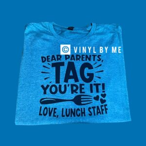 Teal lunch staff tag tee