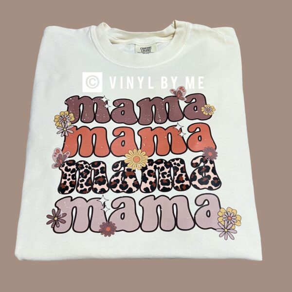 Ivory stacked comfort color Mama tee