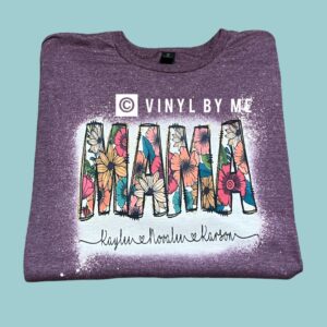 Bleached floral Mama custom tee