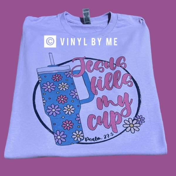 Purple Jesus fills my cup tee