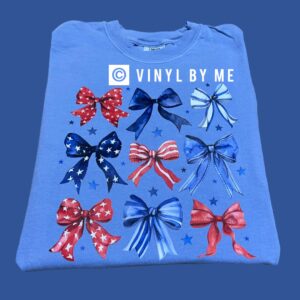 Comfort color patriotic bow tee