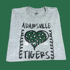 Gray heart tigers tee