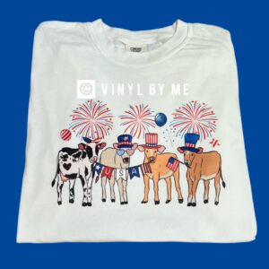 Comfort color patriotic cow tee