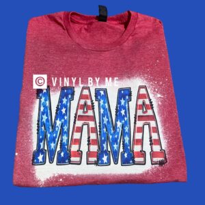 Red white & blue bleached Mama tee