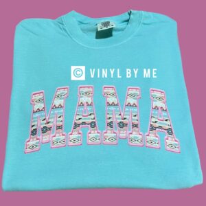 Chalky mint comfort color Aztec Mama tee