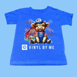 Toddler red white and moo tee