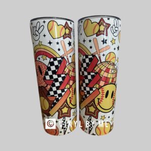 Retro 20oz softball tumbler