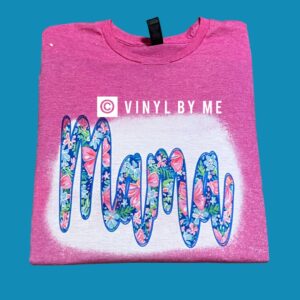 Pink bleached floral Mama tee