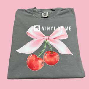 Cherry bow comfort color tee