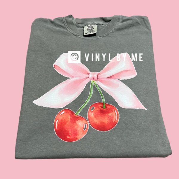 Cherry bow comfort color tee
