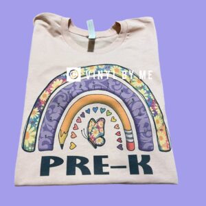 Peach Prek rainbow tee