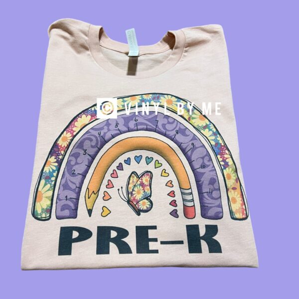 Peach Prek rainbow tee