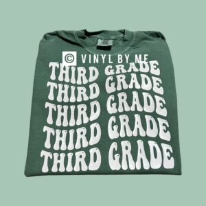 Comfort color wavy third grade tee