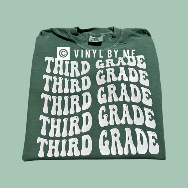 Comfort color wavy third grade tee