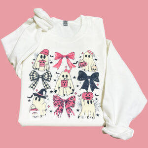 Pink bow ghost sweatshirt