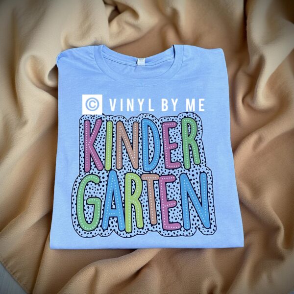Blue polka dot kindergarten tee