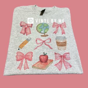 Watercolor teacher bow tee