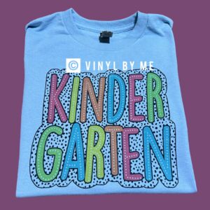 Blue polka dot kindergarten tee