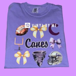 Purple Comfort color bow canes tee