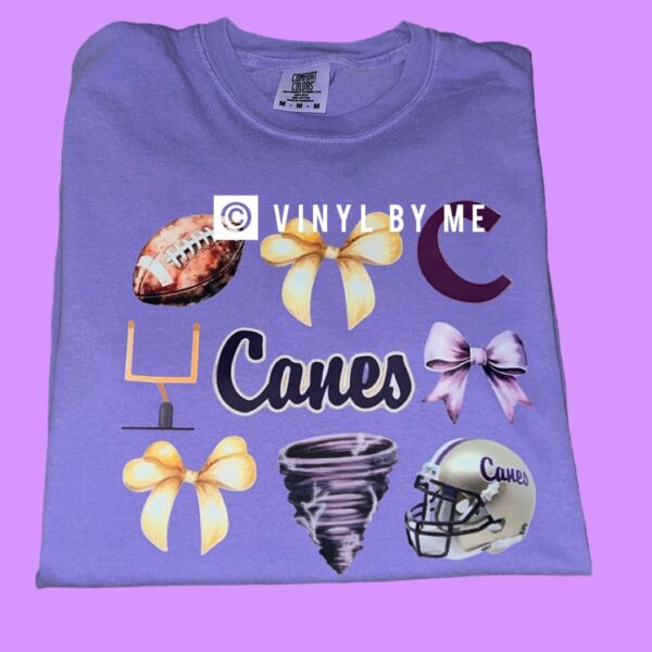 Purple Comfort color bow canes tee