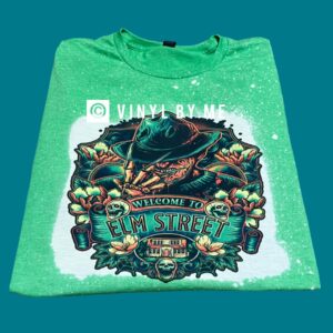 Green bleached Elm street tee