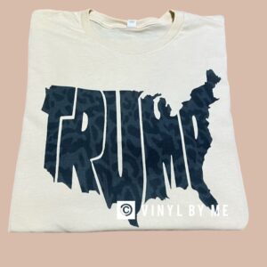 Cream Black leopard USA trump tee