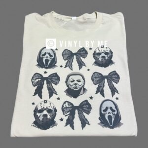 Oatmeal horror bow tee