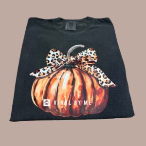 Leopard pumpkin comfort color tee