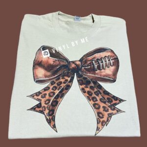 Tan leopard football tee