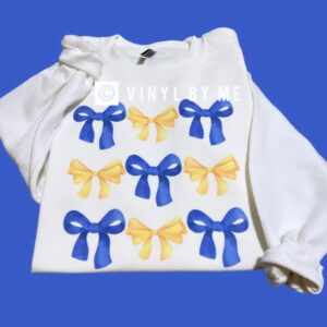 Royal & yellow coquette bow sweatshirt
