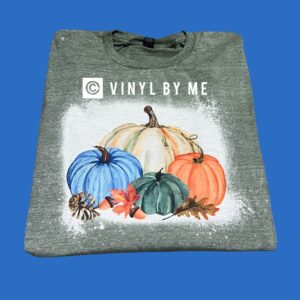 Green bleached Fall pumpkins tee