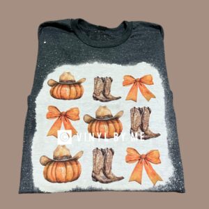 Western pumpkin bleached tee