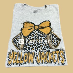 Yellow jackets cheetah football tee