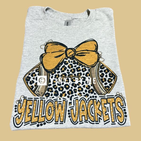 Yellow jackets cheetah football tee