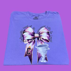 Purple let’s go Canes Comfort color tee