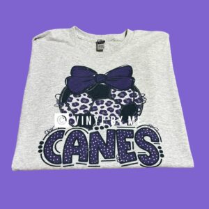 Ash gray Canes soccer bow tee