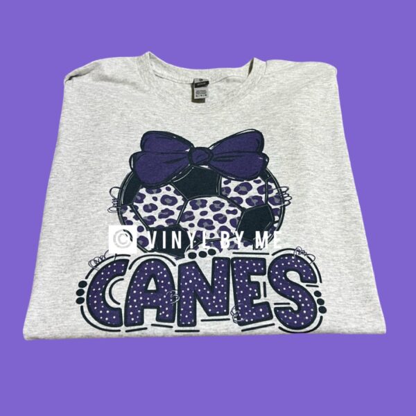 Ash gray Canes soccer bow tee