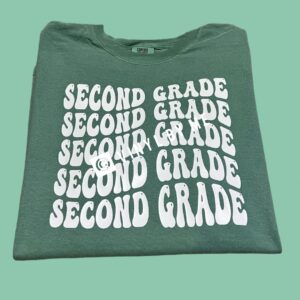 Wavy second grade comfort color tee