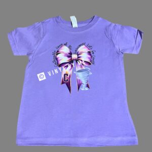 Toddler purple Go Canes Bow