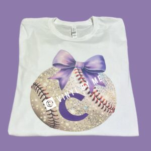 Glitter canes baseball Bella canvas white tee