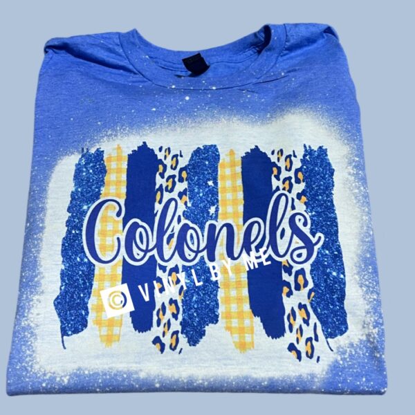 Blue bleached brush stroke Colonels tee