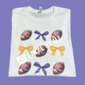 Canes football bow Bella tee