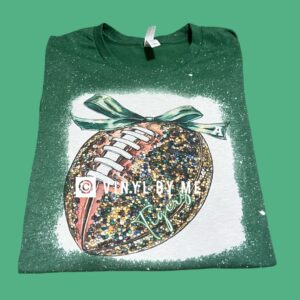 Green bleached glitter A football tee