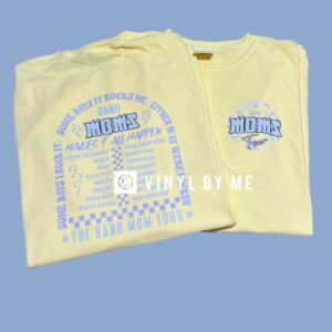 Comfort color band mom tee front and back
