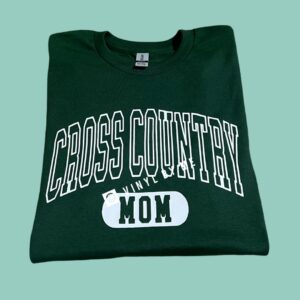 Green cross country mom tee