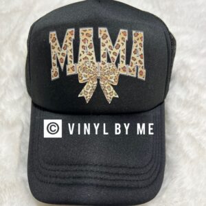 Leopard bow mama trucker hat