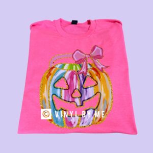 Hot pink glitter pumpkin tee