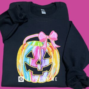 Glitter pumpkin black sweatshirt