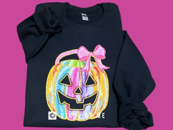 Glitter pumpkin black sweatshirt